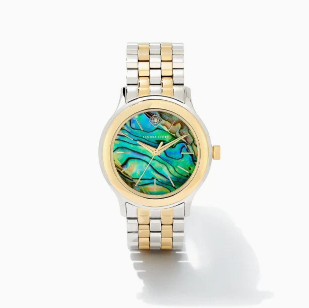 Alex Two Tone Stainless Steel 35mm Watch in Abalone